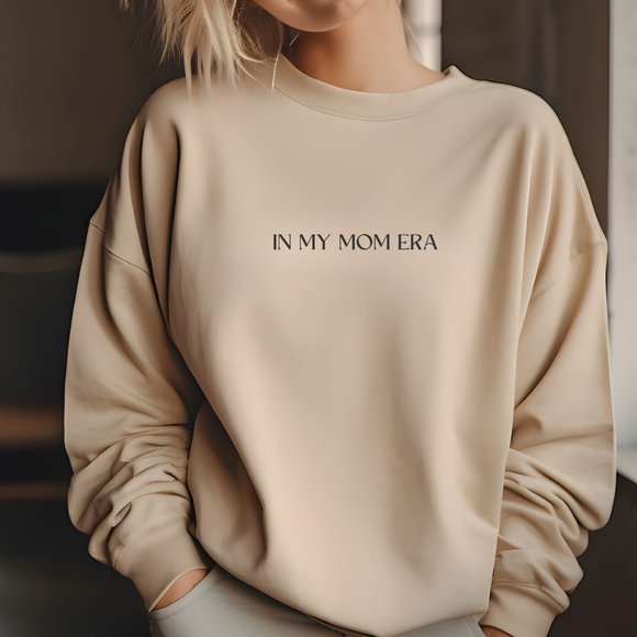 In My Mom Era Pink Long Sleeve Crewneck Unisex Sweatshirt - Picture 2 of 8